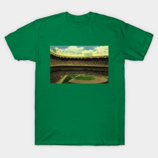 Vintage Sports Baseball Stadium with Crowds T-Shirt